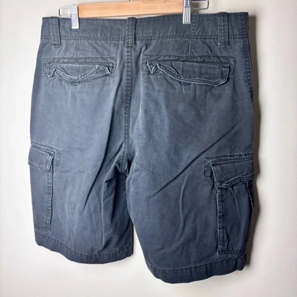 Mens 34 Roebuck And Co. Cargo Shorts Navy Blue Denim‎ Regular Streetwear Outdoor